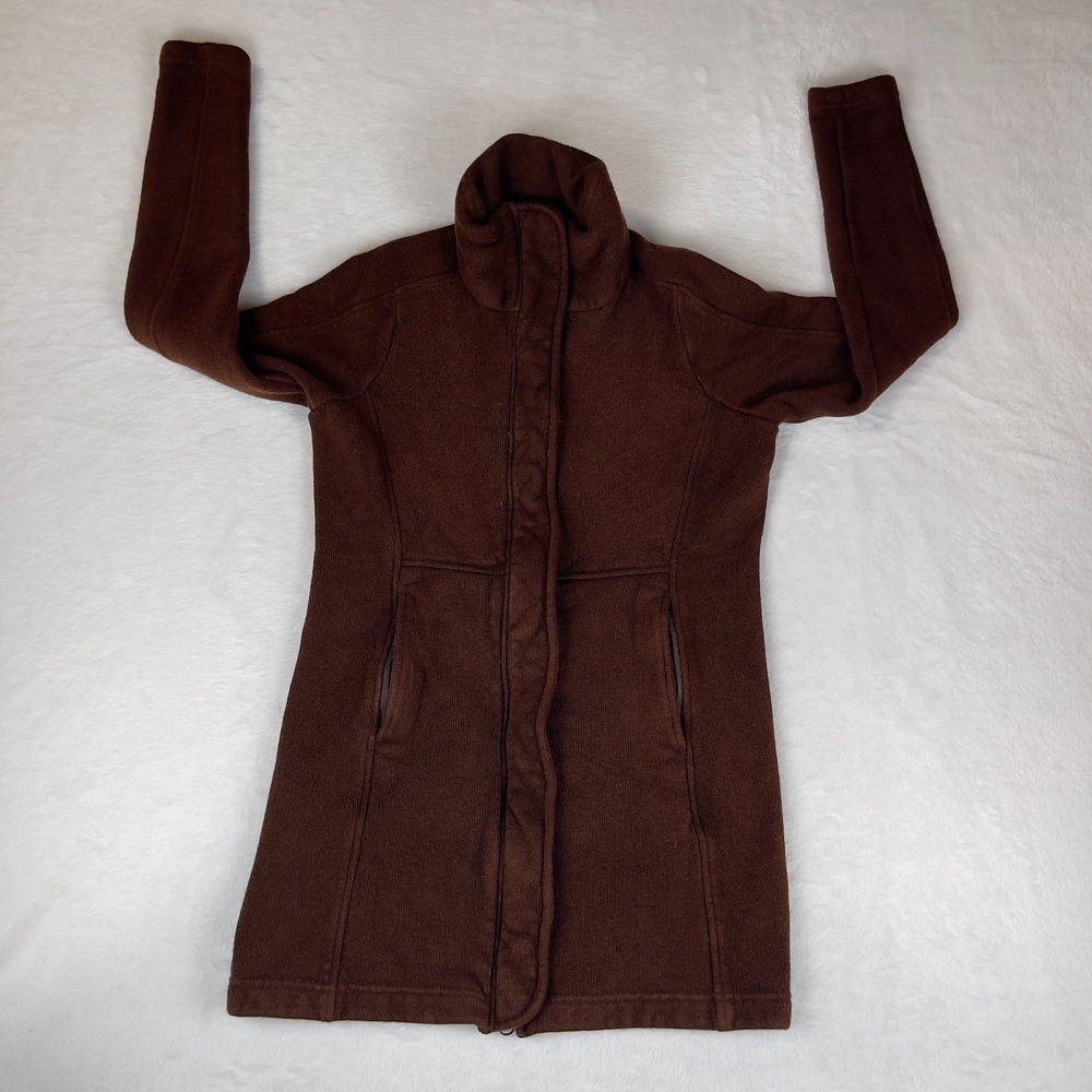 Kuhl Highland Long Jacket Womens Small Brown Fleece Lined Durable Performance